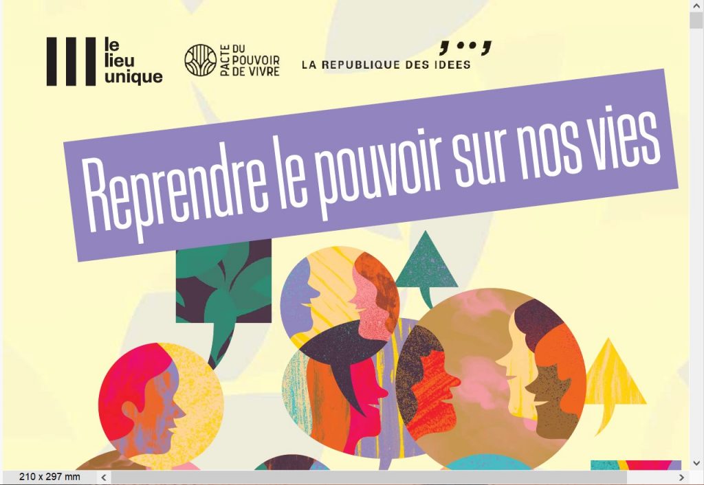 Le Forum - Reprendre le pouvoir sur nos vies